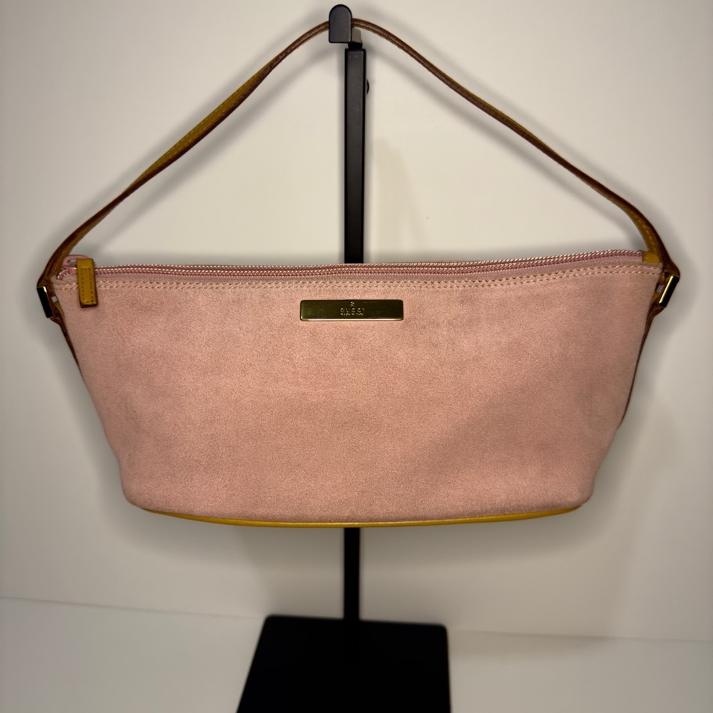 Pink Suede Gucci Shoulder Bag